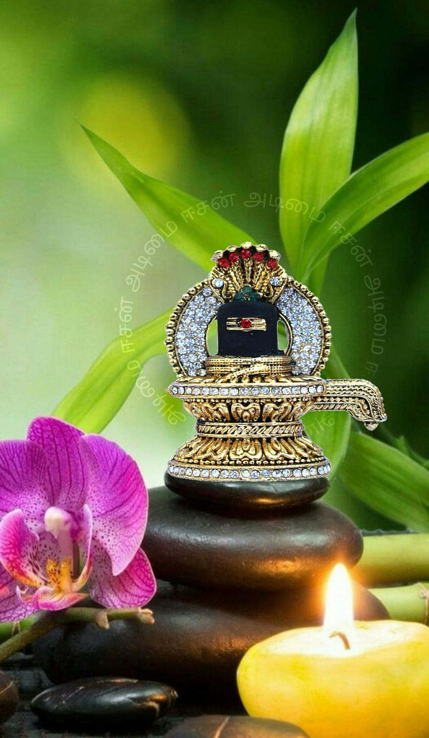 Lord Shiva Lingam. Shiva Linga decorated with flowers and frame for Pooja  or worshipping Stock Photo - Alamy