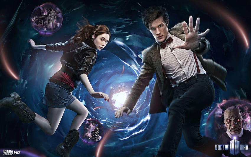 Matt Smith, Karen Gillan, Amy Pond, Dokter Kesebelas, Doctor Who Wallpaper HD