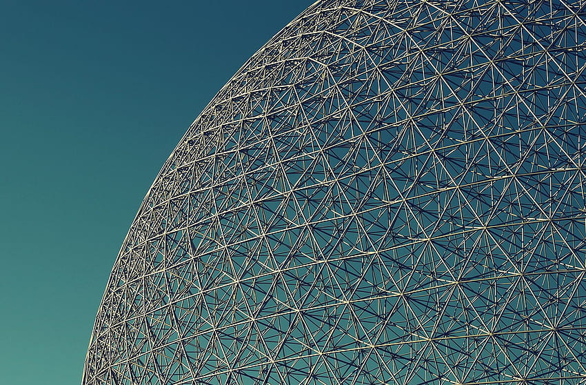 : Montreal, biosphere, architecture, summer, steel, dome, sky, blue, minimalism, structure, shell, sphere, planet, expo, pattern, geodesicdome, lines, shine, Canon, eos, dsrl, aquigabo, rebel, t5i, 700d, 50mm, simplicity, icon, composition HD wallpaper