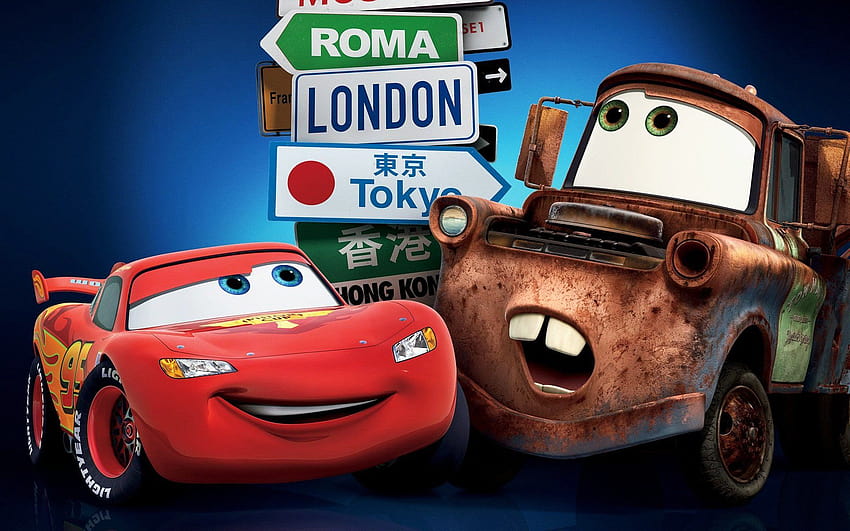 Lightning McQueen Mater Cars Cartoon, car cartoon HD wallpaper