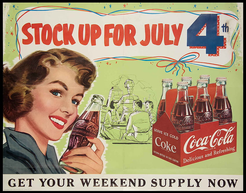 Holiday From the Coca, pin up vintage coca cola fondo de pantalla