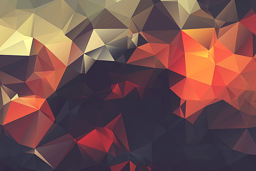 1086535 illustration, abstract, minimalism, red, low poly, symmetry, triangle, pattern, circle, ART, light, color, shape, design, line, petal, computer, light colors shapes art HD wallpaper