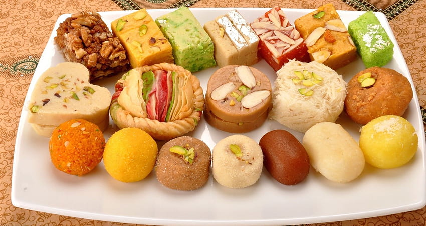 Diwali 2015: cibi tradizionali per il festival indù, dolci indiani Sfondo HD