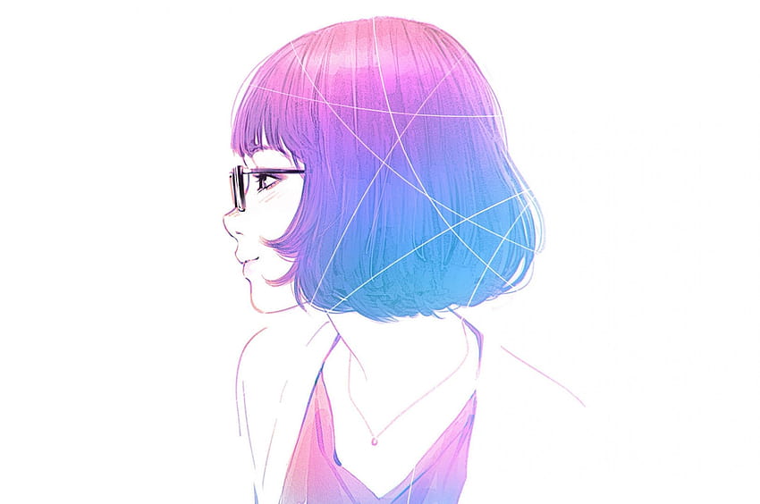 2560x1700 Anime Girl, Profile View, Short Hair, Glasses, girl aesthetic profile HD wallpaper