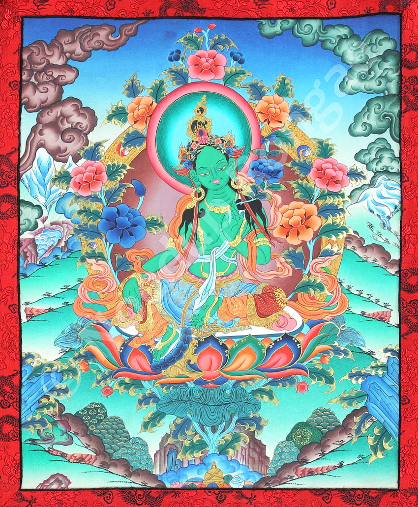 Green Tara Tibetan Thangka HD phone wallpaper | Pxfuel