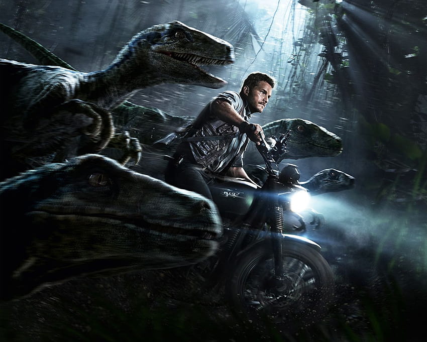 film Jurassic World Dinosaurs Man Owen Grady Chris Pratt Tapeta HD