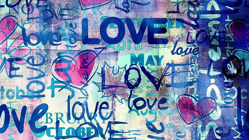 Graffiti Miłość do muzyki Pokój Miłość Muzyka Symbol pokoju Dove Stock Tapeta HD