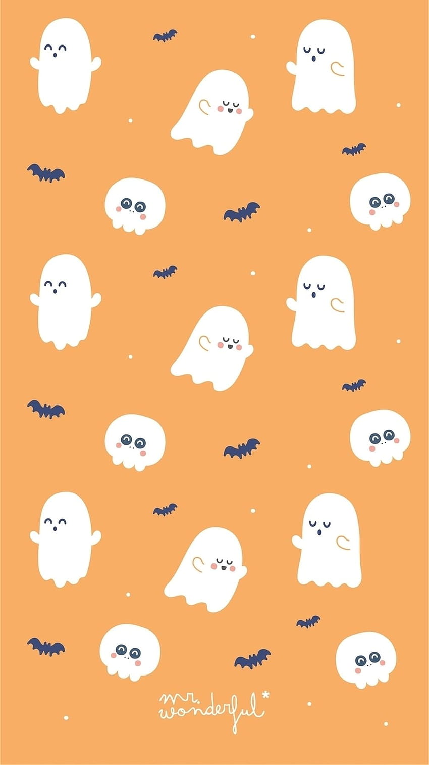 Halloween Ghost Cartoon Cute Wallpaper Background Wallpaper Image For Free  Download  Pngtree