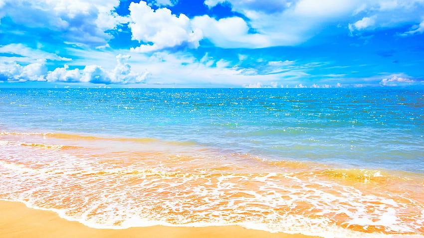 sea, sky, sun, clouds backgrounds, sun summer sea HD wallpaper