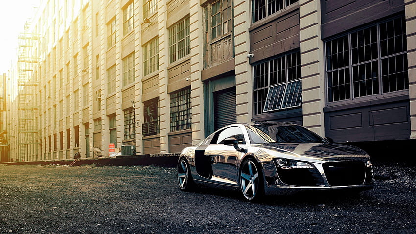 Audi R8 Chrome Wrap, Cars, chrome cars HD wallpaper