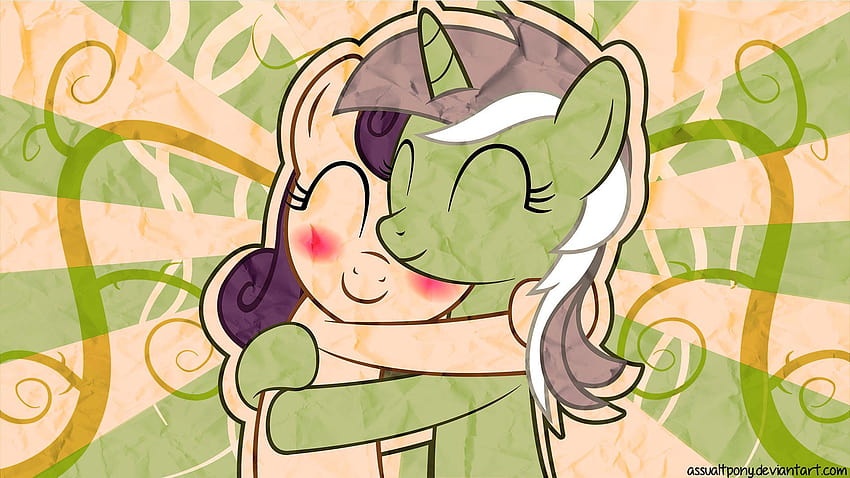 Lyra dan Bon Bon Cuddles oleh ArtPwny dan FlipsideEquis Wallpaper HD