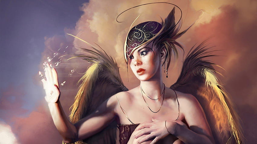 art, Fantasy, Girl, Wings, Disintegration / HD wallpaper