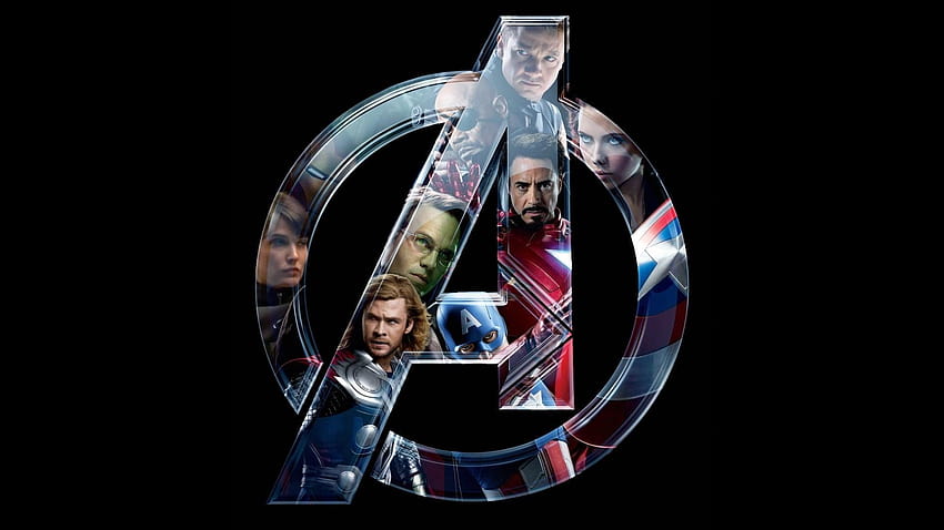 Logo Marvel Avengers, The Avengers, Black Widow, Scarlett Johansson, Black Widow e Thor Sfondo HD