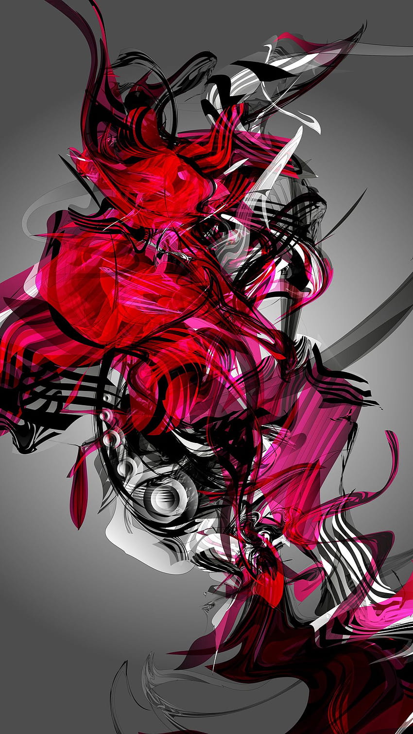 Abstract Colorful Shades Pink White Black Android, black and red android HD phone wallpaper