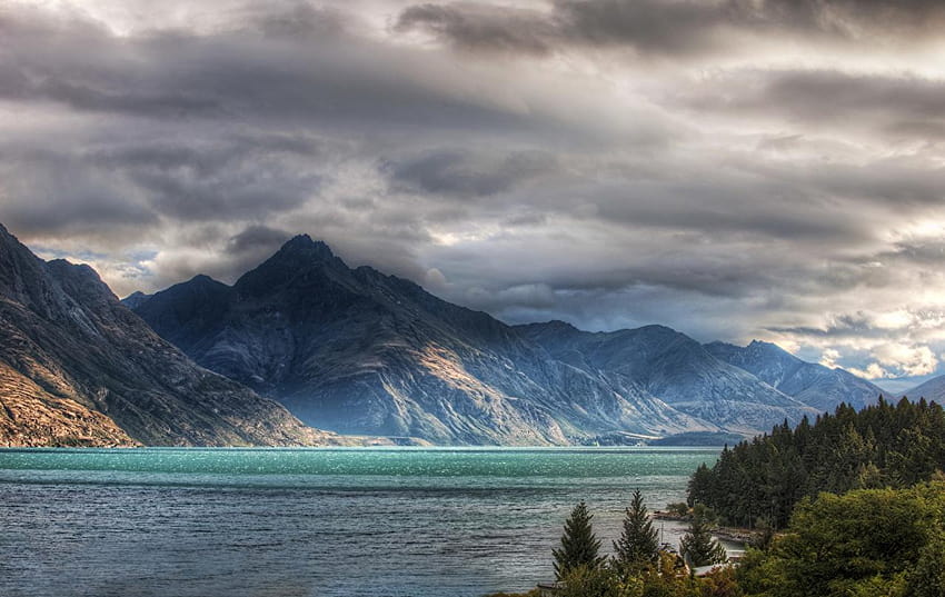 New Zealand Queenstown RI Nature Mountains Sky Lake, lake in new zealand HD wallpaper