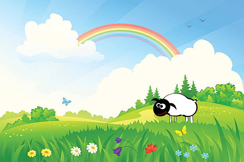 animal, rainbow sheep HD wallpaper