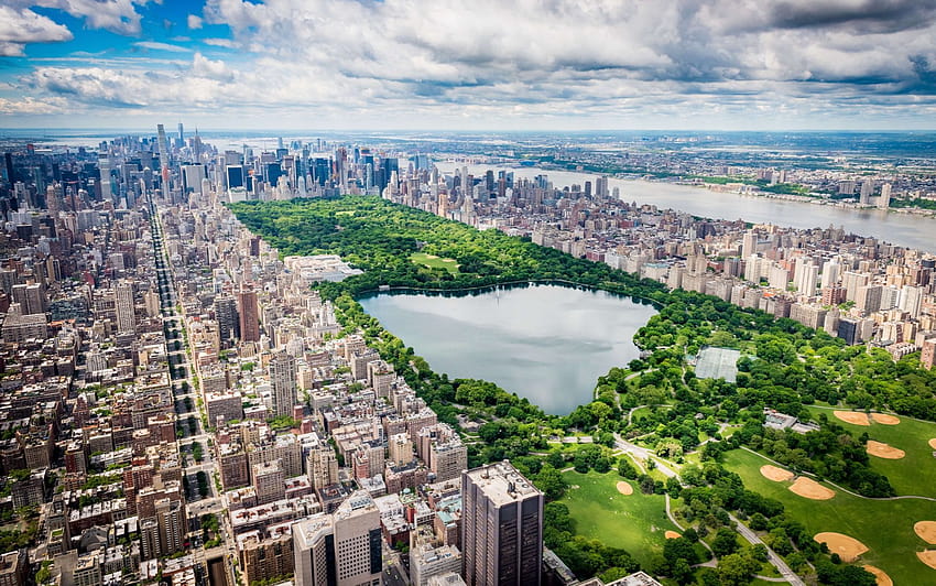 Central Park, New York yaz Central Park ile Skyline HD duvar kağıdı