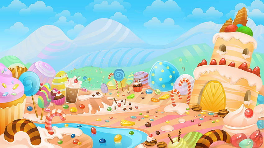 Candyland, Süßigkeitenland HD-Hintergrundbild