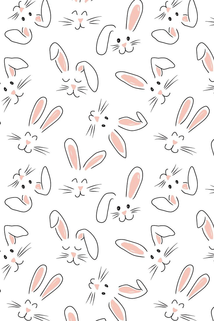 Easter bunny pattern, pastel easter bunny HD phone wallpaper