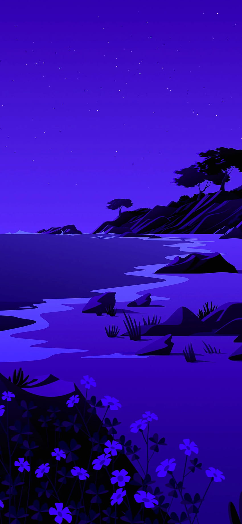 Lake, The Beach Night – Offiziell ab iOS 14.2, ios 142 HD-Handy-Hintergrundbild