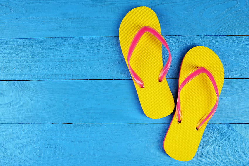 Flip flop ,yellow,sand,footwear,sandal,textile, summer flip flops HD  wallpaper | Pxfuel