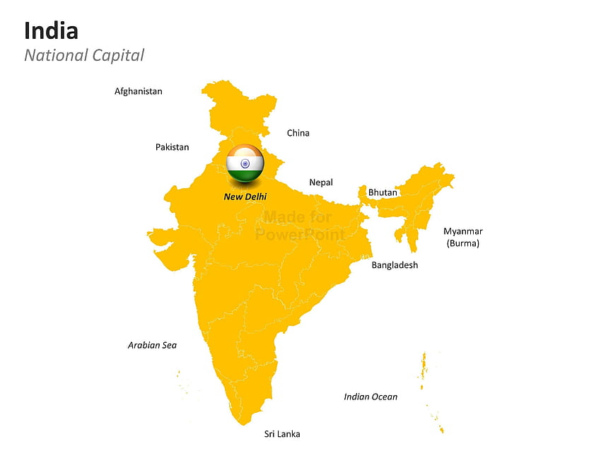 Mapa PowerPoint da Índia, plano de fundo do layout do mapa da Índia papel de parede HD
