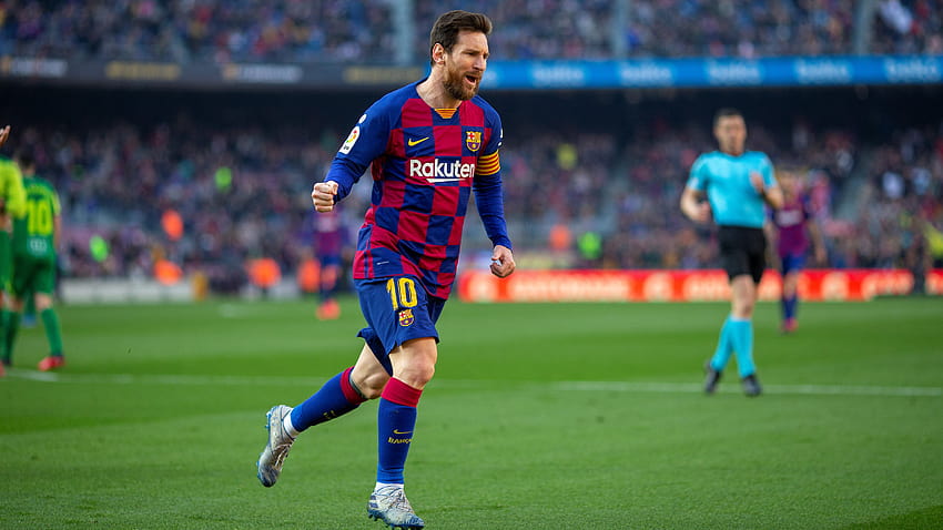 Lionel Messi und Cristiano Ronaldo erreichen neue Meilensteine, Lionel Messi Goat 2020 HD-Hintergrundbild