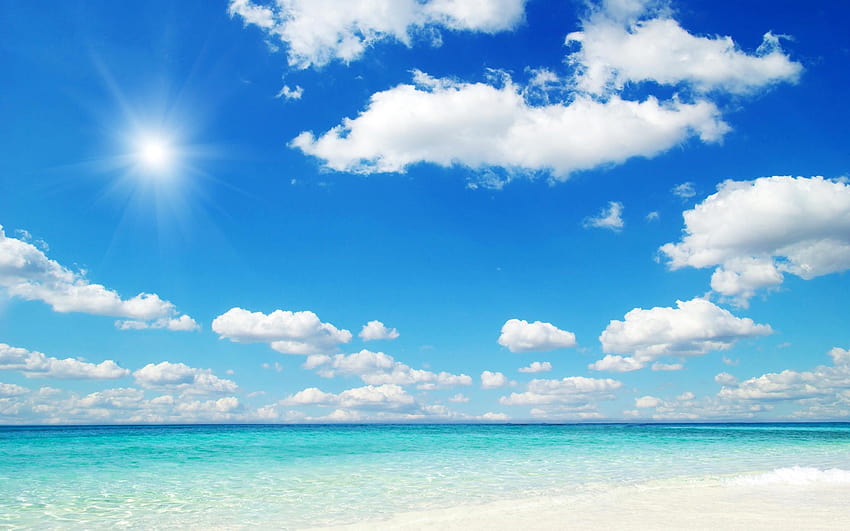 Beach blue sky HD wallpaper