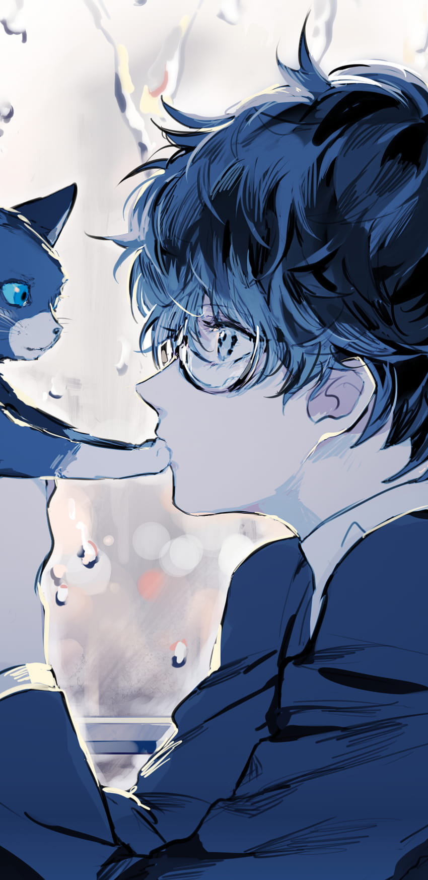 Personagem De Anime Usando óculos Em Fundo Preto, Foto Do Perfil Do Usuário  Imagem de plano de fundo para download gratuito