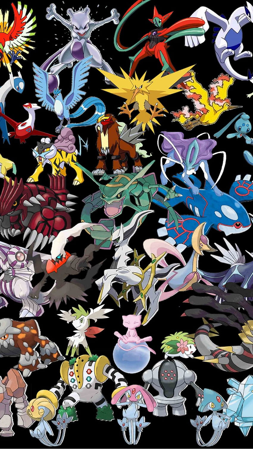 iPhone Lista de teléfonos Pokémon legendarios, Pokémon míticos fondo de pantalla del teléfono