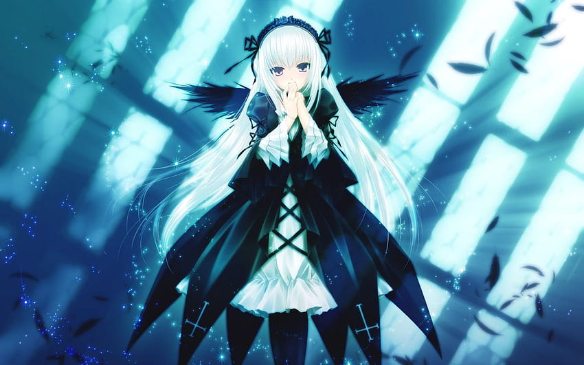 Flügelkleid Rozen Maiden Suigintou weißes Haar Anime Mädchen 1280x800 Hohe Qualität, High Definition HD-Hintergrundbild