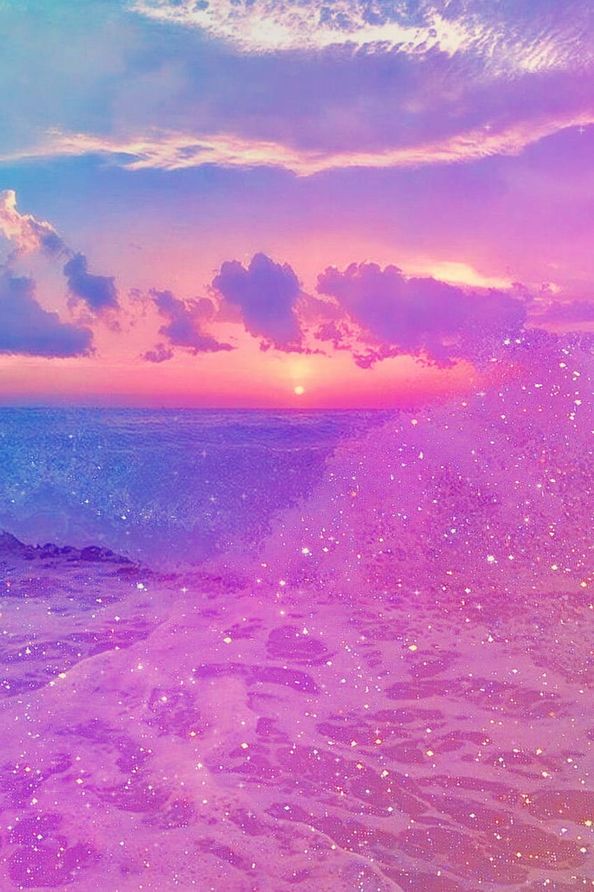 Blue Purple Pink Sunset opublikowane przez Samantha Sellers, plaża różowy fioletowy niebieski zachód słońca Tapeta na telefon HD