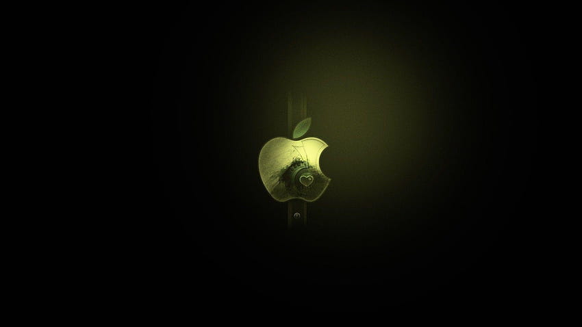 Logo Apple Czarno-zielone [1920x1080], logo czarnego jabłka 1080 Tapeta HD