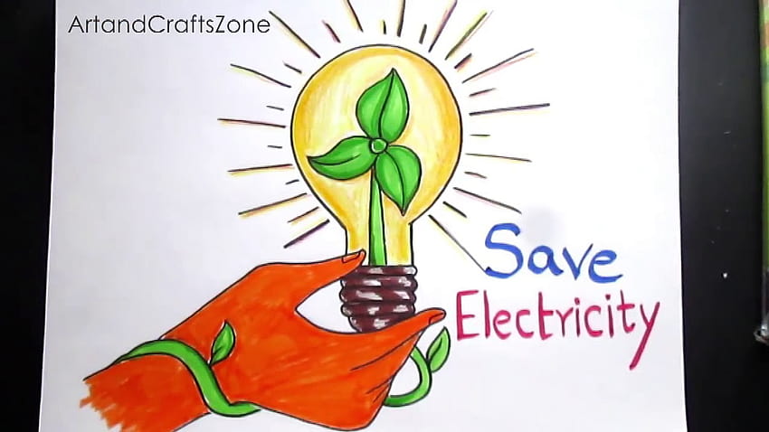 Save Energy Poster Drawing/Save Energy For Nation Drawing/Save Energy  Conservation Poster Drawing - YouTube