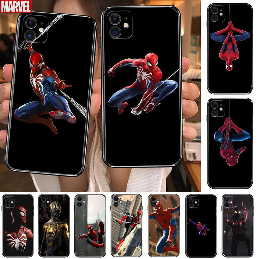 Калъфи за телефони Spiderman за iphone 13 Pro Max case 12 11 Pro Max 8 PLUS 7PLUS 6S XR X XS 6 mini se mobile cell HD тапет за телефон