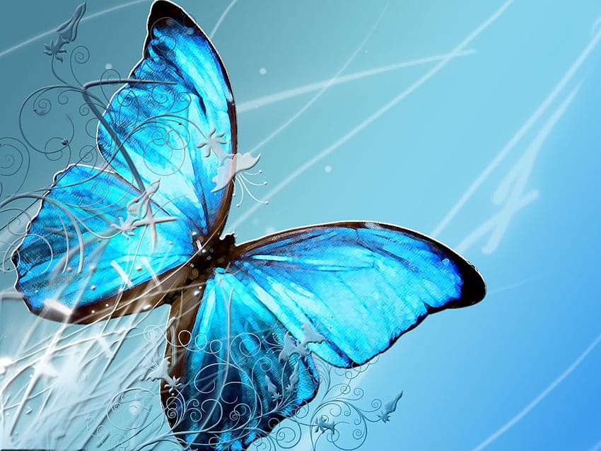 blaue Schmetterlingskunst blaue Schmetterlingskunst [1024x768] für Ihr , Handy & Tablet HD-Hintergrundbild