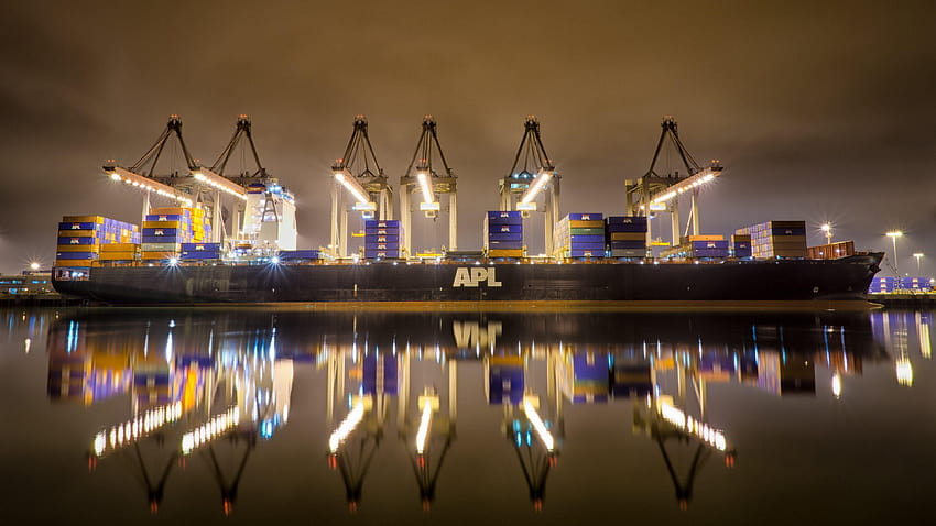 APL 영국 컨테이너 선박 및 넓은 크기의 화물선 HD 월페이퍼