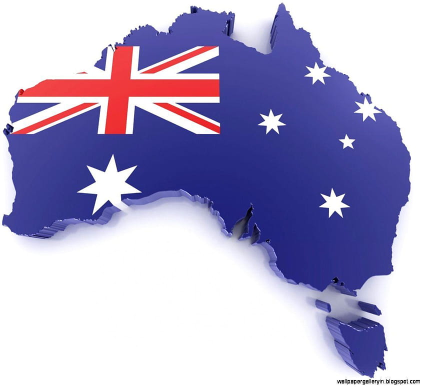Australien-Karte zum Pin, Australien-Flagge HD-Hintergrundbild