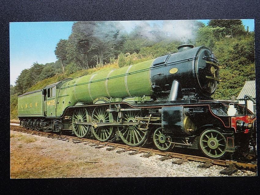 LNER Dart Valley Railway Dartmouth LOCO No.4472 THE FLYING SCOTSMAN Cartolina antica / HipPostcard Sfondo HD