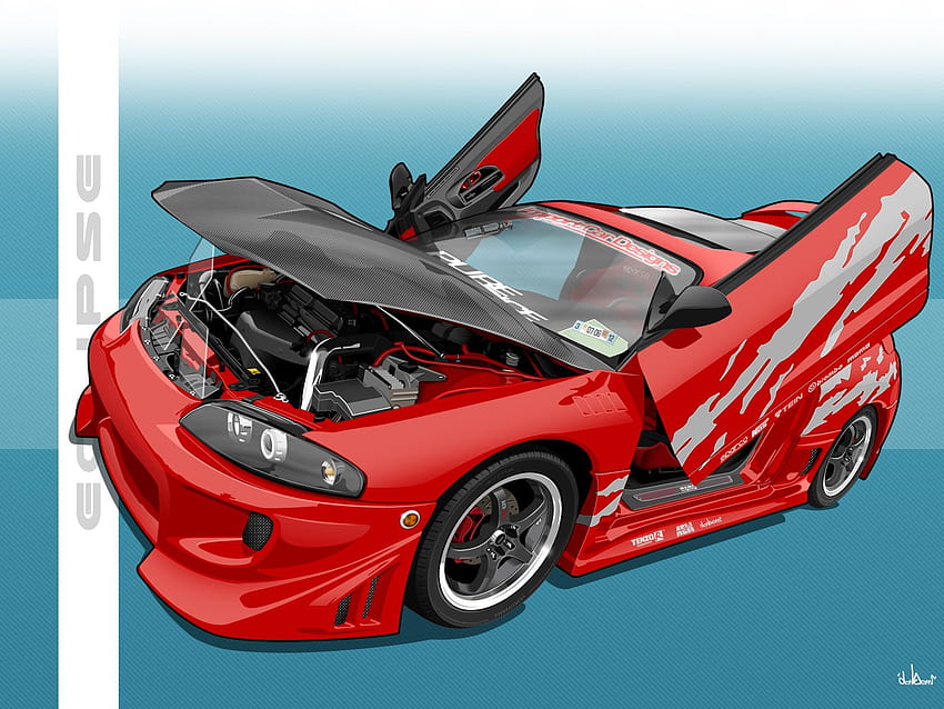 Mitsubishi Eclipse by donbenni «Vector cars «Digital, awesome car anime HD wallpaper