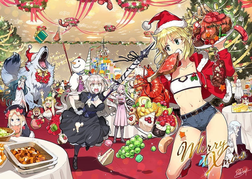 Kader Noel, anime Noel yemeği HD duvar kağıdı