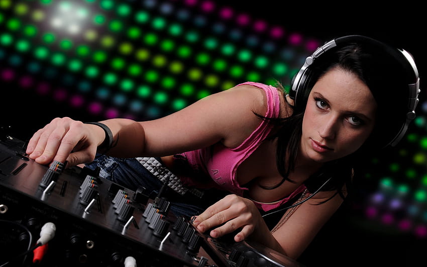 DJ feminino, disc jockey papel de parede HD