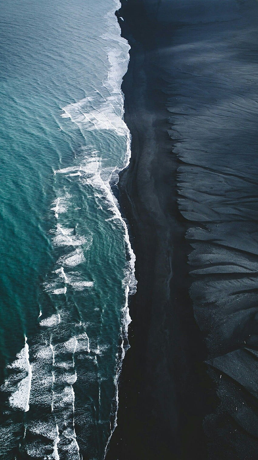 Плажове с черен пясък, плаж с черен пясък Исландия HD тапет за телефон