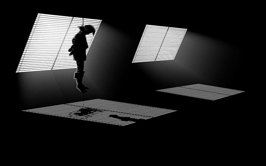 Hanging Man, grid, black, shadow, face, hanging, mask, HD wallpaper | Peakpx