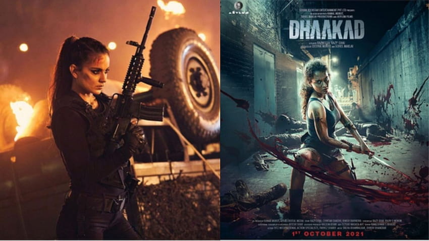 Kangana Ranaut chama a si mesma de 'a agente mais cruel', compartilha um vislumbre de seu próximo filme 'Dhaakad' papel de parede HD