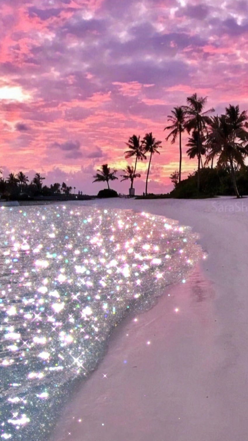 Glitter beach iphone love Aesthetic backgrounds [852x1584] for your , Mobile & Tablet, sparkles beach HD phone wallpaper