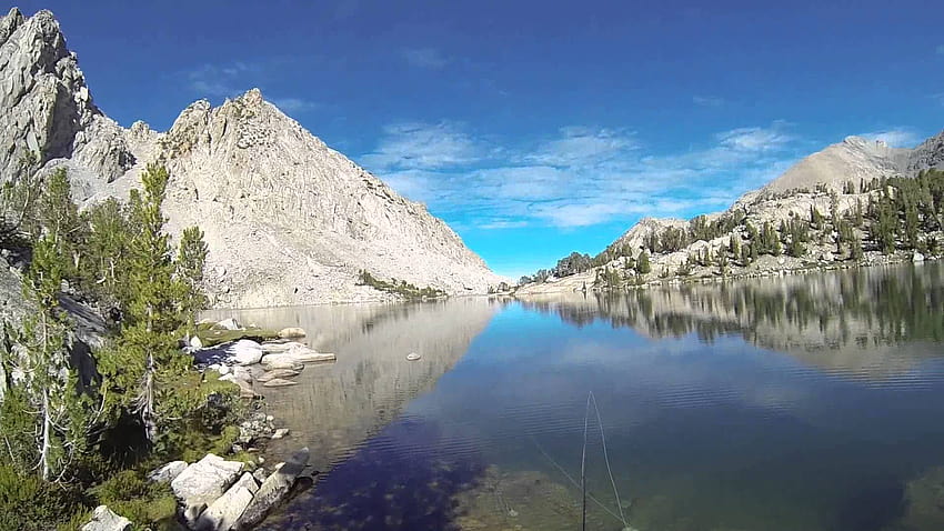 Fishing for trout in Kearsarge Lake in the Kings Canyon National, kings canyon national park HD wallpaper
