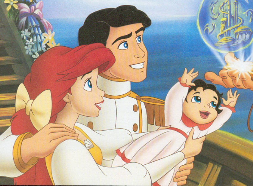 Ariel, Eric dan baby Melody, melodi pada putri duyung kecil 2 Wallpaper HD