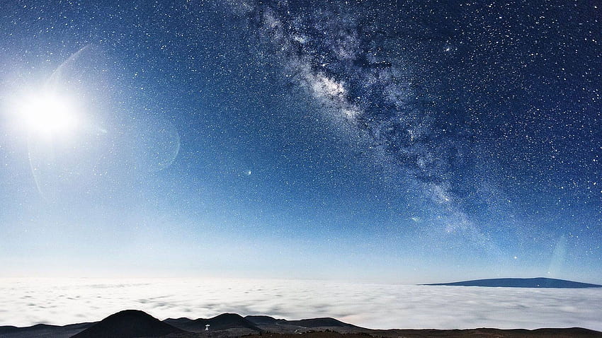 The Milky Way seen from the top of Mauna Kea in Hawaii HD wallpaper