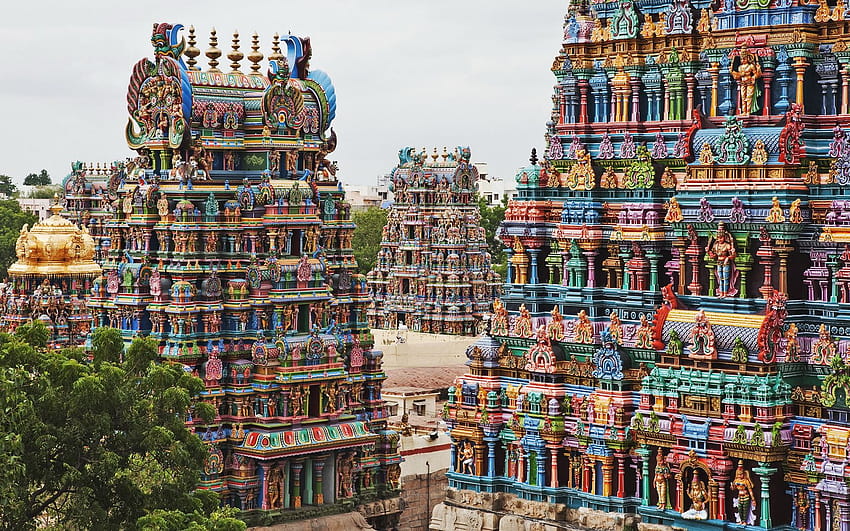 Świątynia Meenakshi Amman i tła, Madurai Tapeta HD